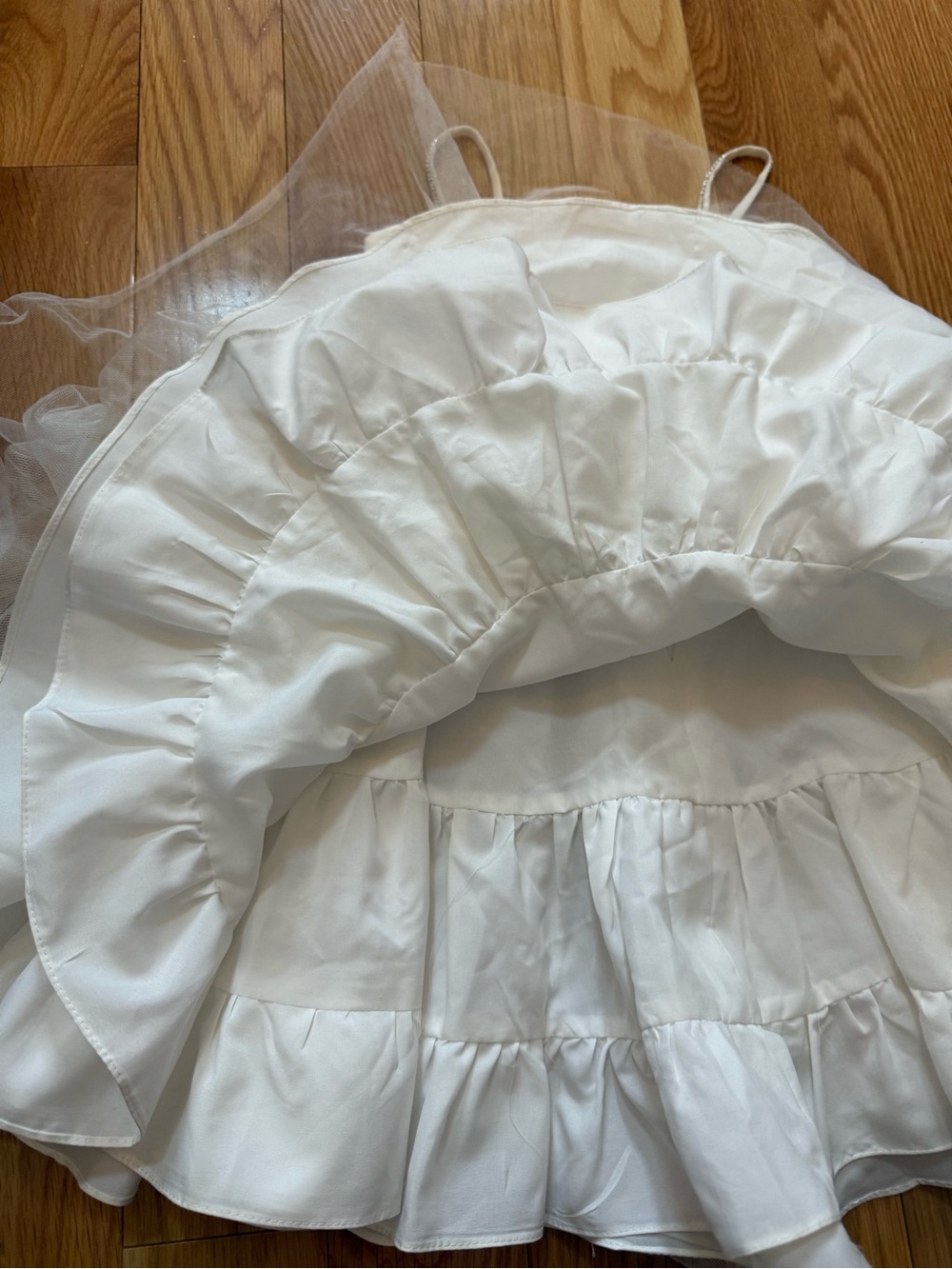 White David's Bridal Flower Girl Tulle Dress - Picture 9 of 12